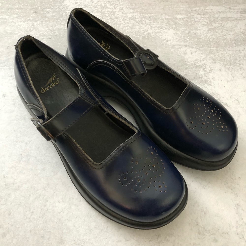 Dansko Navy Blue Mary Jane Clogs Size 39
